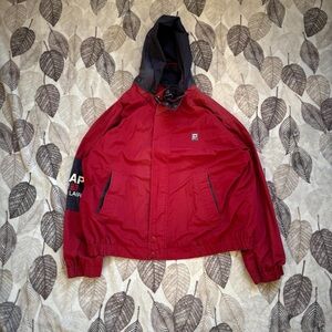 Chaps Red and Black Hooded Outerwear